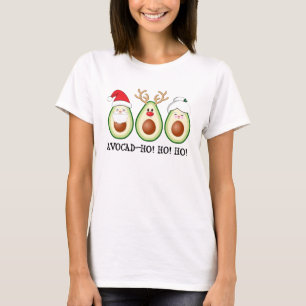 T-shirt Christmas Avocado Père Noël, Rudolph, & Mrs Clau
