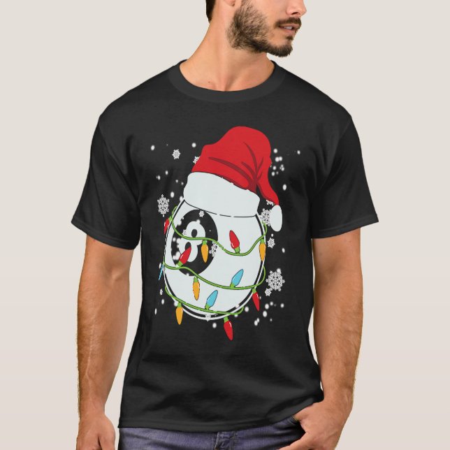 T-shirt Christmas Billiard Funny Christmas Lights Xmas (Devant)