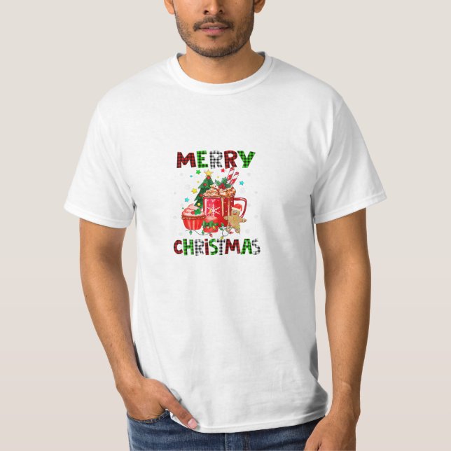T-shirt Christmas Coffee Biscuit Lover (Devant)