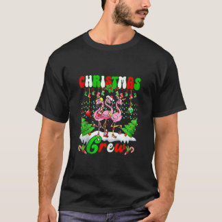 T-shirt Christmas Crew Love mignon Flamant rose Famille No
