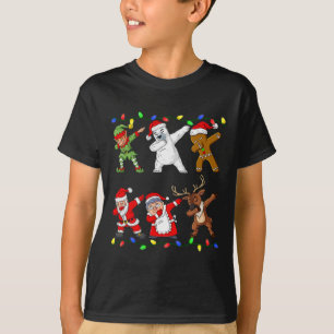 T-shirt Christmas Dabbing Santa And Friends Quarantine Boy