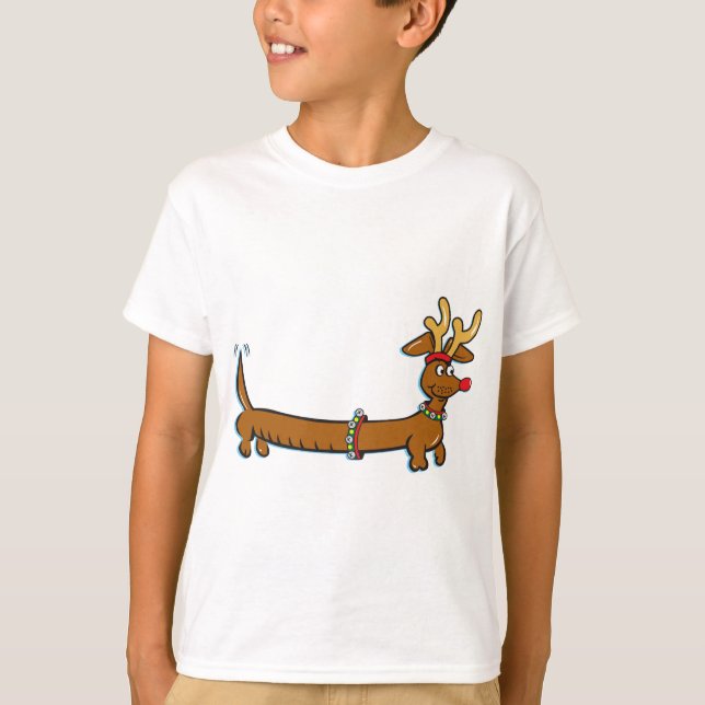 T-shirt Christmas Dachshund (Devant)