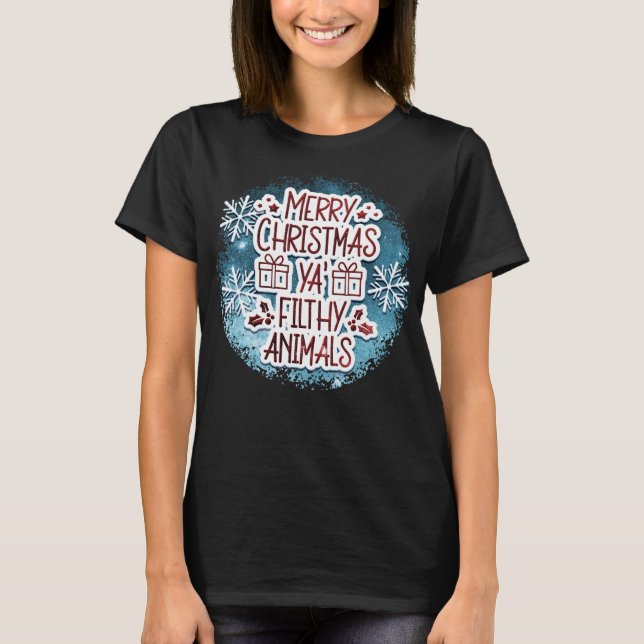 T-shirt Christmas design Christmas snow globe (Devant)