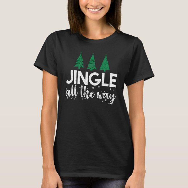 T-shirt Christmas Distressed Retro  Jingle (Devant)