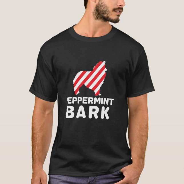 T-shirt Christmas Dog Peppermint Bark Shetland Sheepdog Fu (Devant)