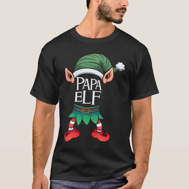 T-shirt Christmas elf dad elf father Christmas dad dad dad (Devant)
