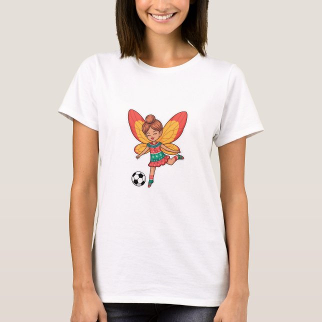 T-shirt Christmas Fairy Playing Soccer (Devant)