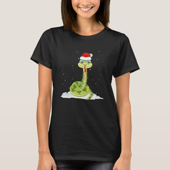 T-shirt Christmas for men women kids Santa Snake (Devant)