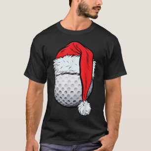 T-shirt Christmas Golf Ball Santa Hat Xmas Golf Boys Me
