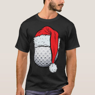 T-shirt Christmas Golf Ball Santa Hat Xmas Golf Boys Me