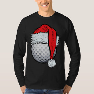 T-shirt Christmas Golf Ball Santa Hat Xmas Golf Boys Me