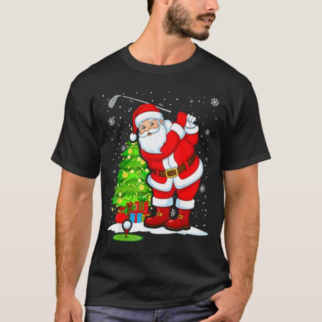 T-shirt Christmas Golf Santa Golfer Xmas Funny Christmas G (Devant)
