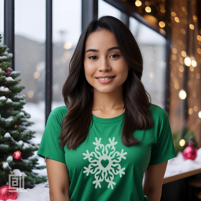 T-shirt Christmas Heart Snowflake Ornate Classic (Créateur téléchargé)