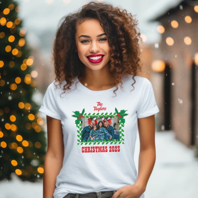 T-shirt Christmas Holly Modèle photo de famille (Créateur téléchargé)