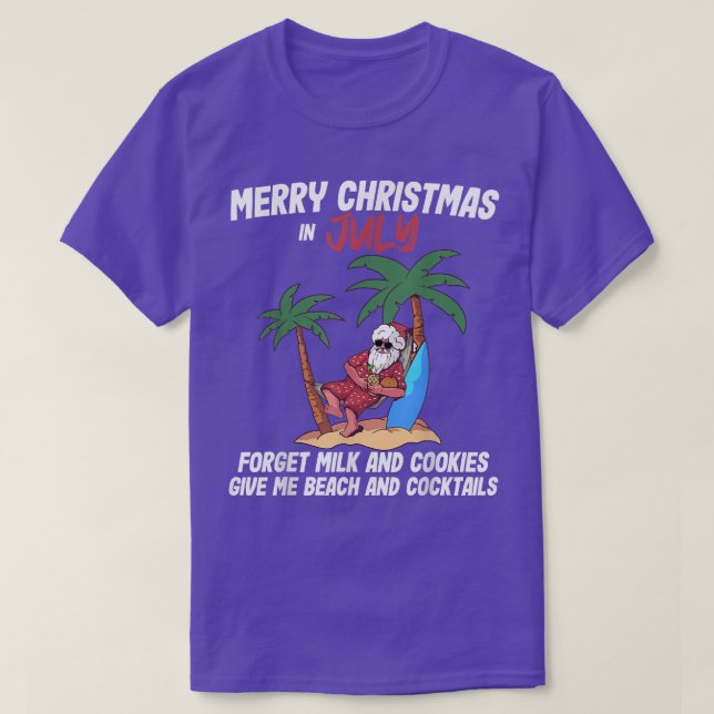 T-shirt Christmas In July Beach Party Santa Men Women Vaca (Design devant)