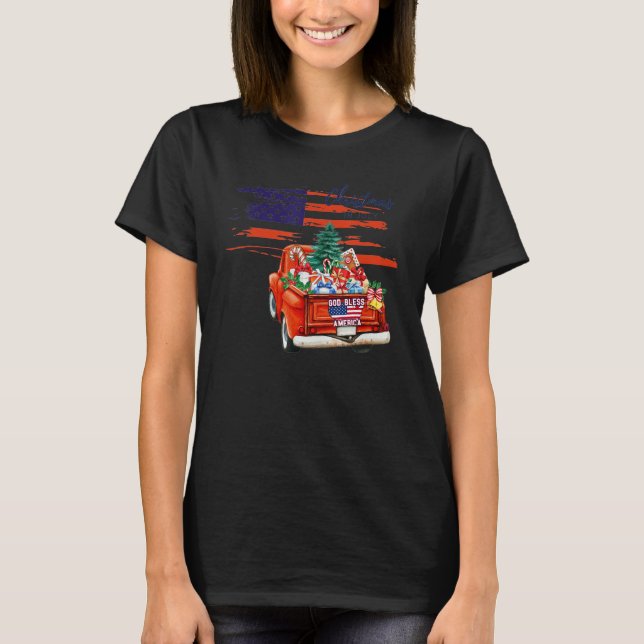 T-shirt Christmas In July God Bless Xmas (Devant)