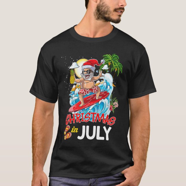 T-shirt Christmas In July Party Costume Clothing Santa Sur (Devant)