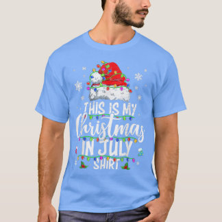 T-shirt Christmas in July Santa Hat Summer Beach Vacation