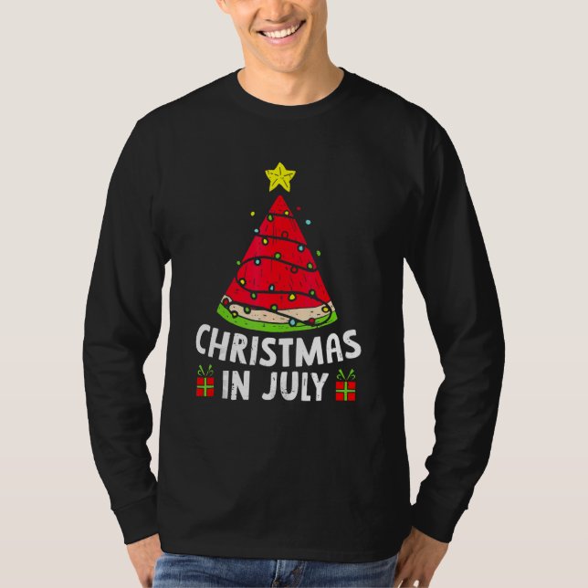 T-shirt Christmas In July Watermelon Summer Vacation Beach (Devant)
