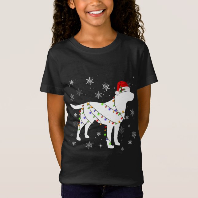 T-Shirt Christmas Lights Labrador Retriever Amoureux des c (Devant)