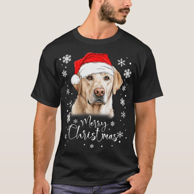 T-shirt Christmas Lights Labrador Retriever Dog Lover (Devant)