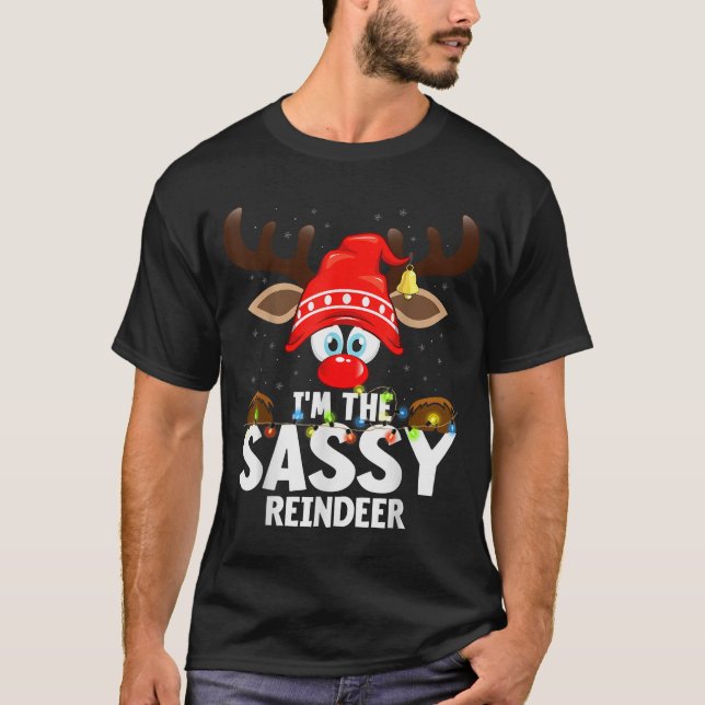 T-shirt Christmas Matching I'm The Sy Reindeer  (Devant)
