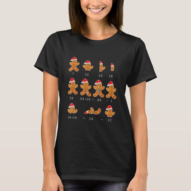 T-shirt Christmas Math Teacher Fraction (Devant)