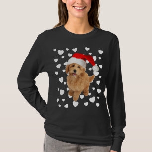 T-shirt Christmas Mini Golden Doodle Santa Hat Vacances Do