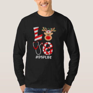 T-shirt Christmas Nurse Love Dsp Life Père Noël Reindeer N