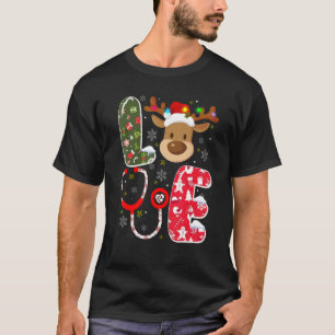 T-shirt Christmas Nurse Love NICU RN ER Père Noël Reindeer