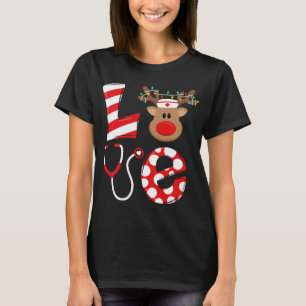 T-shirt Christmas Nurse Love NICU RN ER Père Noël Reindeer