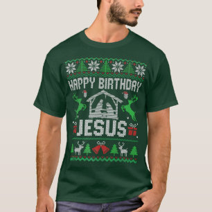 T-shirt Christmas Outfit Happy Birthday Jesus Holiday Ugly