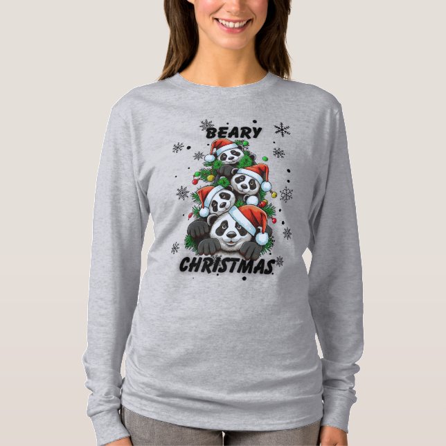 T-shirt Christmas Panda Graphic Tee (Devant)