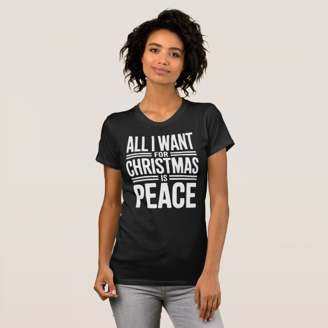 T-shirt Christmas Peace Quote (Devant entier)