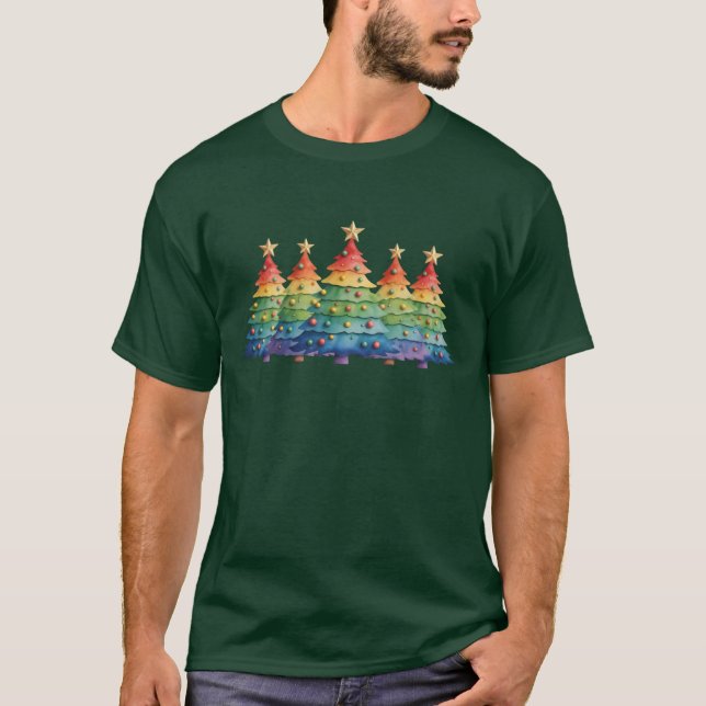 T-shirt Christmas Pride Rainbow LGBTQ Equal Rights Gay  (Devant)