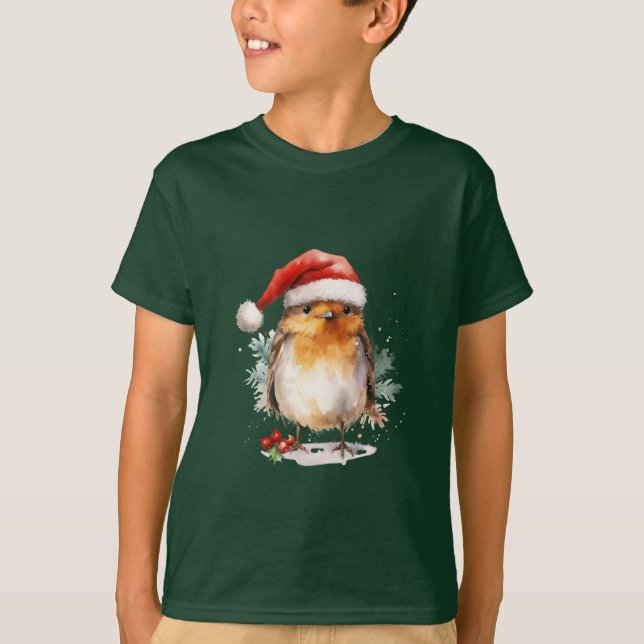 T-shirt Christmas Robin (Devant)