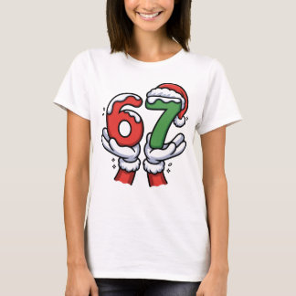 T-shirt Christmas Santa Hand 67 6 7 
