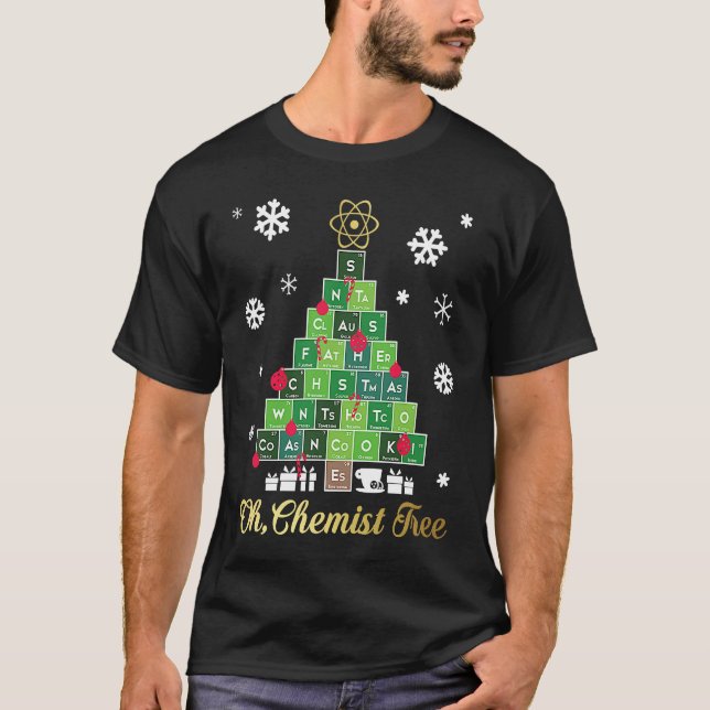 T-shirt Christmas Science Chemist Tree Periodic Table Xmas (Devant)
