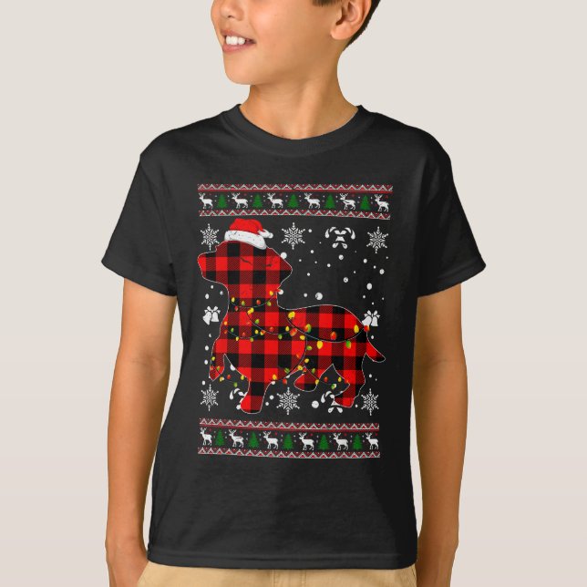 T-shirt Christmas Shirt For Dachshund Lover Gift Santa Buf (Devant)