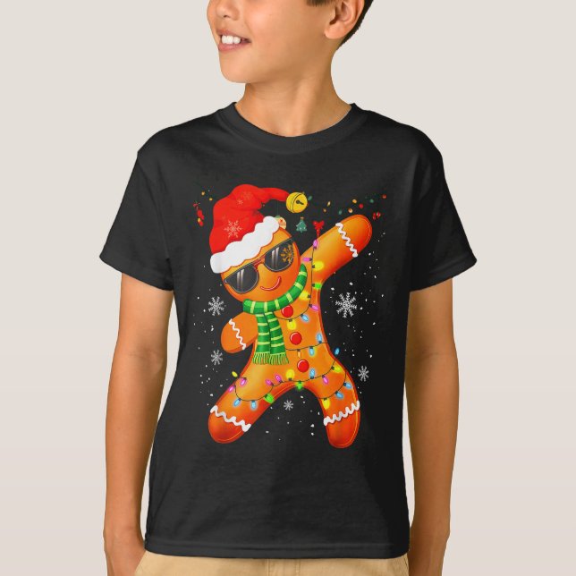 T-shirt Christmas Shirts Kids Boys Toddler Gingerbread Xma (Devant)