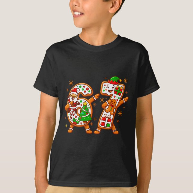 T-shirt Christmas Six Seven Dabbing Cool Meme 67 Xmas Dab  (Devant)