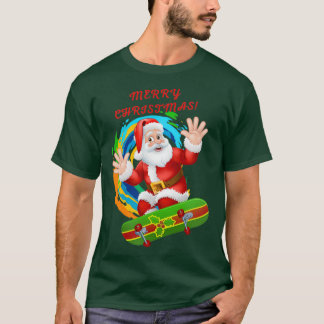 T-shirt Christmas skateboarding santa 146