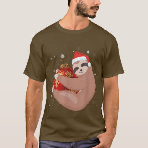 T-shirt Christmas Sloth Santa Snow 