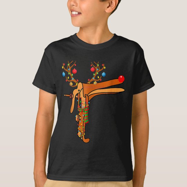 T-shirt Christmas Speculum Reindeer Funny Xmas Nurse Midwi (Devant)