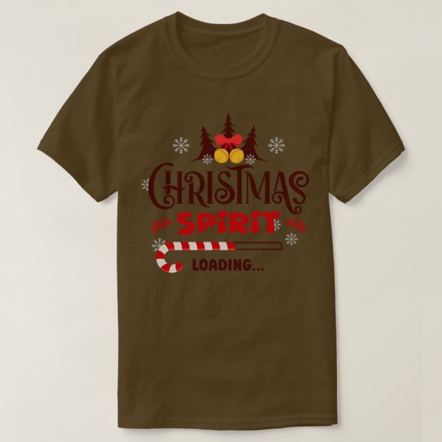 T-shirt Christmas Spirit Chargement Sucre de canne Drôle C (Design devant)