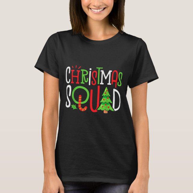 T-shirt Christmas Squad Funny Xmas Tree Family Matching Pa (Devant)