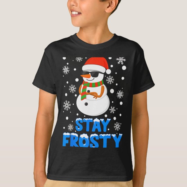T-shirt Christmas Tee Funny Frosty Xmas Cool Snowman Women (Devant)