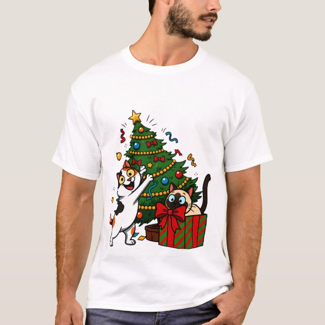 T-shirt Christmas Tree Decorating (Devant)