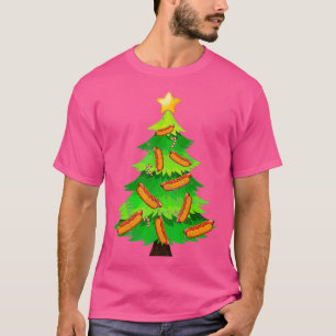 T-shirt CHRISTMAS Tree Hot Dog Fast Food Funny Cadeau