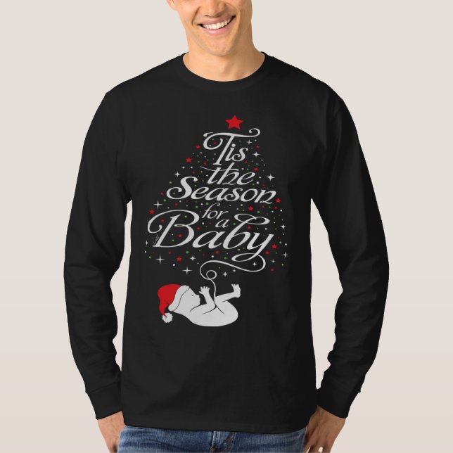 T-shirt Christmas Tree Pregnancy  Expecting Baby Christmas (Devant)